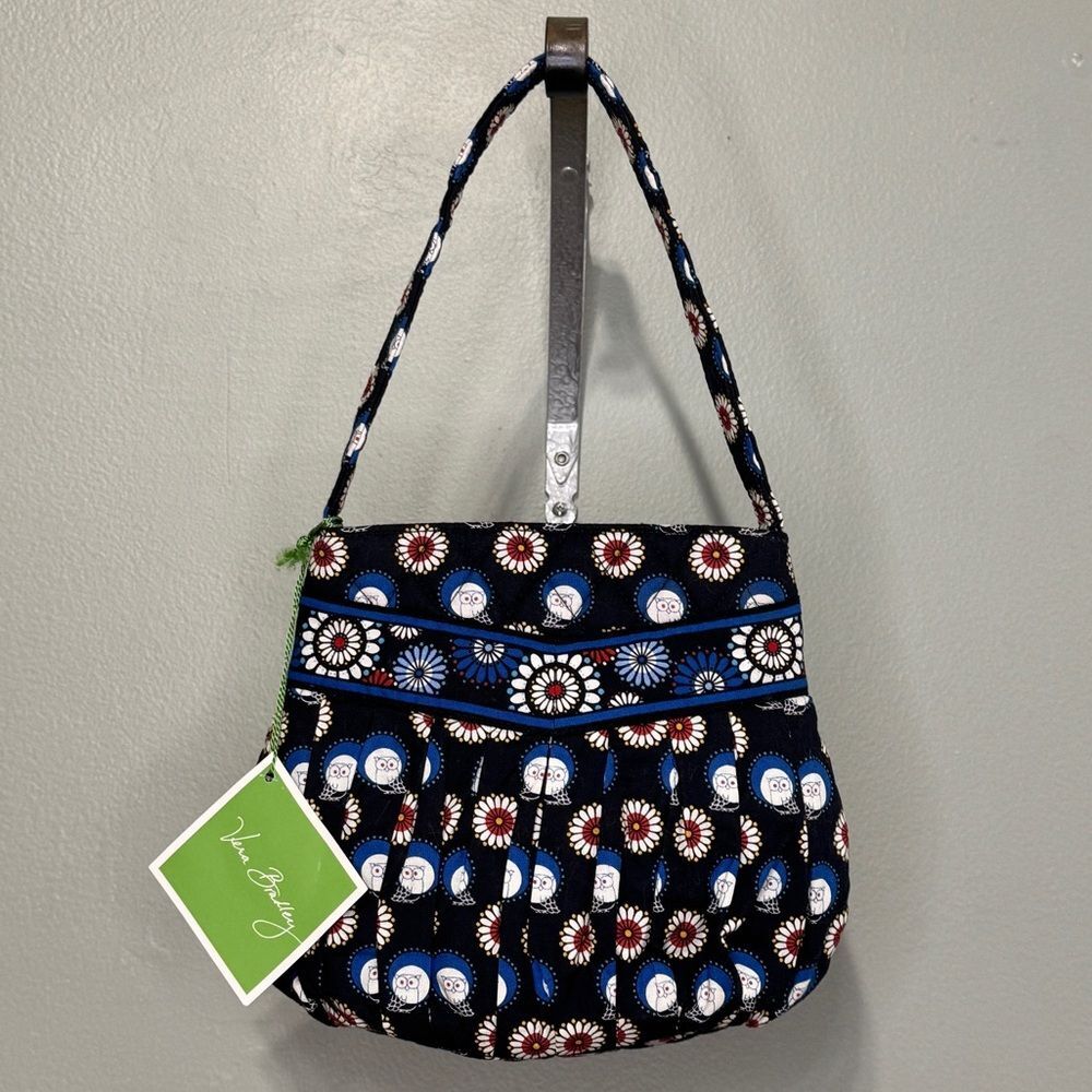 Floral Patterned Black and Blue Women's Bag
